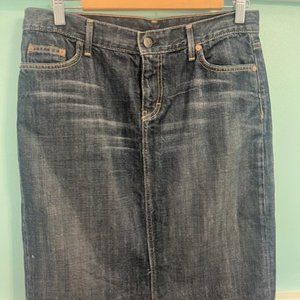 J Crew High Waist midi denim skirt (size 31)